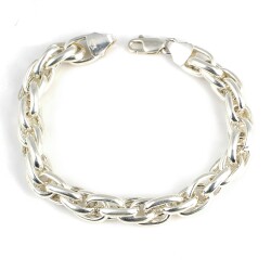 925 Ayar Gümüş Parlak Sarmaşık Model Bileklik - Nusrettaki