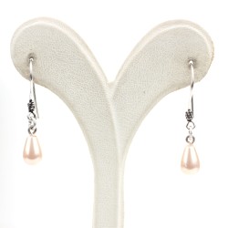 925 Sterling Silver Earrings with Pink Pearl - 3