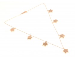 925 Ayar Rose Gümüş 7 Sıra Yıldız Kolye - 4