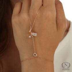 925 Sterling Silver Fairy & Heart Ring Bracelet - Nusrettaki