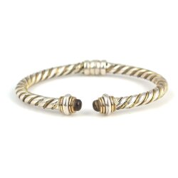 925 Ayar Gümüş Peridot Taşlı Yaylı Burgu Kollu Erkek Bileziği - Nusrettaki (1)