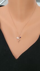 Nusrettaki - Silver Fairy Girl Design Necklace with White CZ