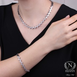 Silver Honeycomb Design Necklace - Nusrettaki (1)