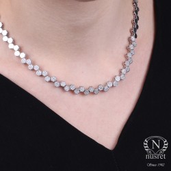 Silver Honeycomb Design Necklace - Nusrettaki