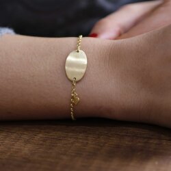 925 Ayar Gümüş Plaka & Kalp Bileklik - 5