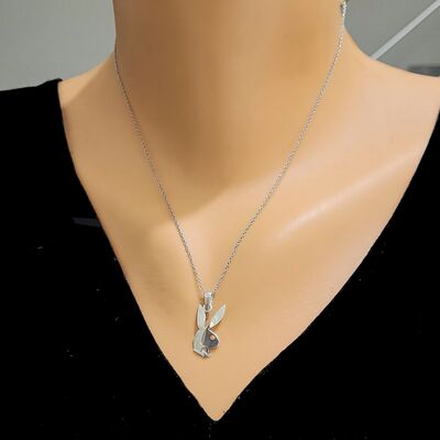 925 Ayar Gümüş Tavşan Objeli Kolye - 2