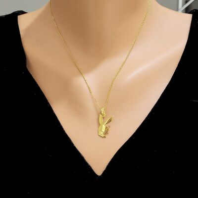 925 Ayar Gümüş Tavşan Objeli Kolye - 1