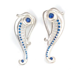 925 Sterling Silver Posseidon Horse Earrings - Nusrettaki (1)