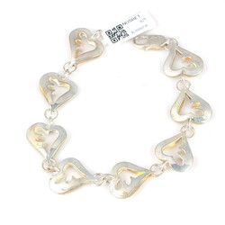 925 Sterling Silver Love Heart Bracelet - Nusrettaki