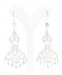 Nusrettaki - 925 Silver Chandelier Filigree Earrings, Vintage Model