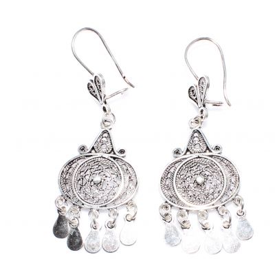 925 Sterling Silver Cobweb's Filigree Dangle Earring - 3