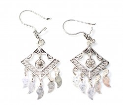 925 Silver Scaled Dangle Filigree Earrings - 3
