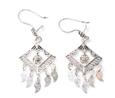 925 Silver Scaled Dangle Filigree Earrings - 3
