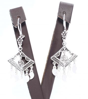 925 Silver Scaled Dangle Filigree Earrings - 4