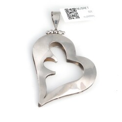 925 Sterling Silver Heart Pendant - Nusrettaki (1)
