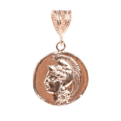 925 Ayar Gümüş Roma Askeri Figürlü Madalyon Kolye Ucu - 3