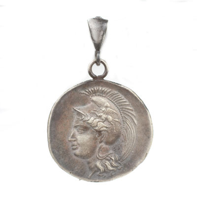 925 Ayar Gümüş Roma Askeri Figürlü Madalyon Kolye Ucu - 8