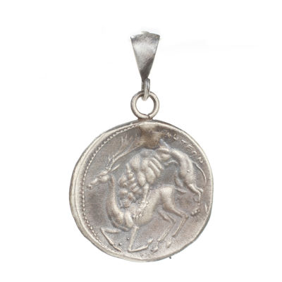 925 Ayar Gümüş Roma Askeri Figürlü Madalyon Kolye Ucu - 9
