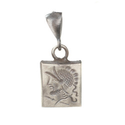 925 Ayar Gümüş Roma Askeri Figürü Madalyon Kolye Ucu - Thumbnail