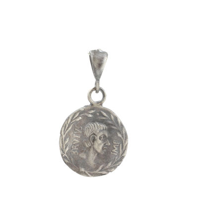 925 Ayar Gümüş Roma Dönemi Madalyon Kolye Ucu - 4