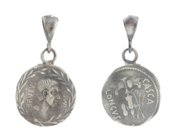925 Ayar Gümüş Roma Dönemi Madalyon Kolye Ucu - Nusrettaki