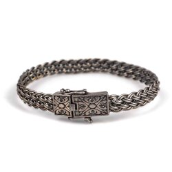 925 Ayar Gümüş Saç Örgüsü Kelepçe Sepet Bilezik - Nusrettaki