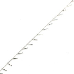 925 Ayar Gümüş Saçaklı Çubuk Modeli Halhal - Thumbnail
