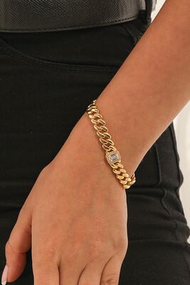 925 Ayar Gümüş Sade Baget Taşlı Gurmet Zincir - 1