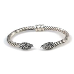 925 Ayar Gümüş Şahin Başı Yaylı Burgu Kol Erkek Bileziği - Nusrettaki (1)