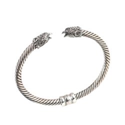 925 Ayar Gümüş Şahin Başı Yaylı Burgu Kol Erkek Bileziği - Nusrettaki