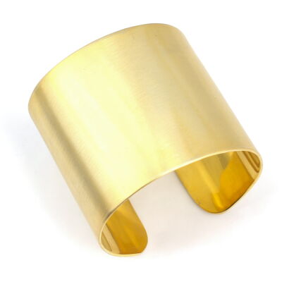 925 Ayar Gümüş Sarı Kalın Bilezik - 1