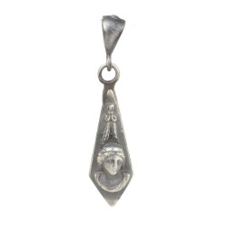 925 Ayar Gümüş Sarkaç Bayan Figürlü Madalyon Kolye Ucu - Nusrettaki