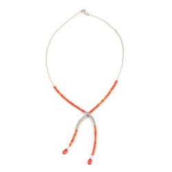 925 Ayar Gümüş Şarnelli Mercan Toplu Kolye - 4