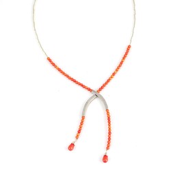 925 Ayar Gümüş Şarnelli Mercan Toplu Kolye - 3