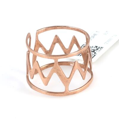 925 Ayar Gümüş Şerit Yüzük, Pembe - 2