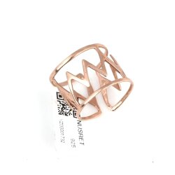 925 Ayar Gümüş Şerit Yüzük, Pembe - 3