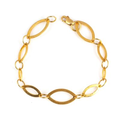 925 Ayar Gümüş Setina Desenli İtalyan Elips Bileklik - 1