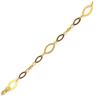 925 Ayar Gümüş Setina Desenli İtalyan Elips Bileklik - 2