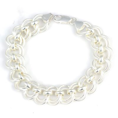 925 Ayar Gümüş Setina Desenli Samanyolu Model Bileklik - 1