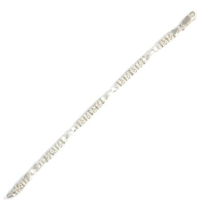 925 Ayar Gümüş Setina Desenli Sonsuzluk Model Kral Bileklik - 2