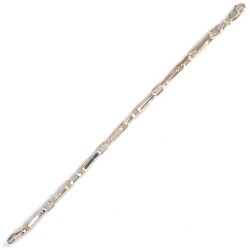 925 Ayar Gümüş Setinalı Düz Basık Şarnel Bileklik - Nusrettaki (1)