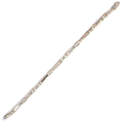 925 Ayar Gümüş Setinalı Düz Basık Şarnel Bileklik - 2