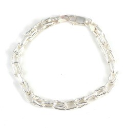 925 Ayar Gümüş Setinalı Halka Model Lale Bileklik - Nusrettaki