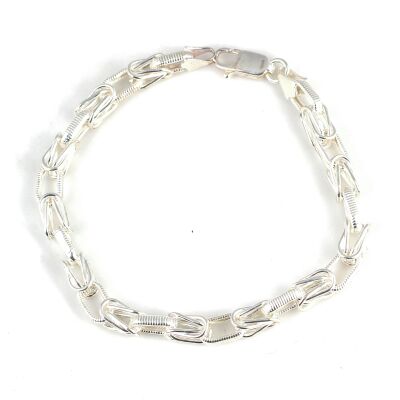 925 Ayar Gümüş Setinalı Halka Model Lale Bileklik - 1