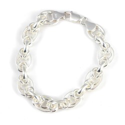 925 Ayar Gümüş Setinalı Hallow Örgü Bileklik - Nusrettaki