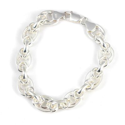 925 Ayar Gümüş Setinalı Hallow Örgü Bileklik - 1