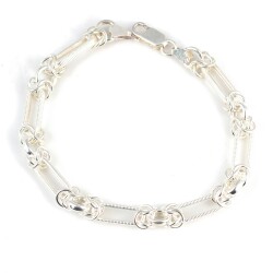 925 Ayar Gümüş Setinalı Şarnel Model Kral Zincir Bileklik - Nusrettaki