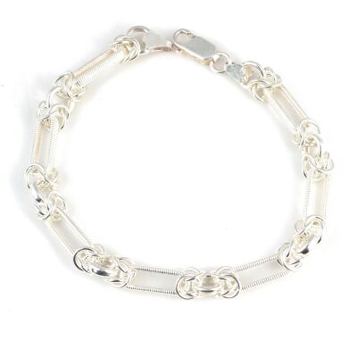 925 Ayar Gümüş Setinalı Şarnel Model Kral Zincir Bileklik - 1