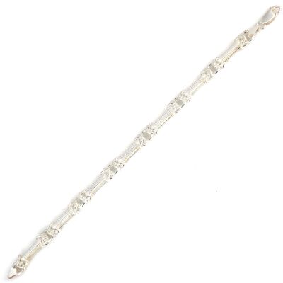 925 Ayar Gümüş Setinalı Şarnel Model Kral Zincir Bileklik - 2