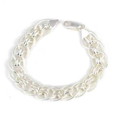 925 Ayar Gümüş Setinalı Tutsak Halka Model Bileklikgümüş halka bileklik, - 1